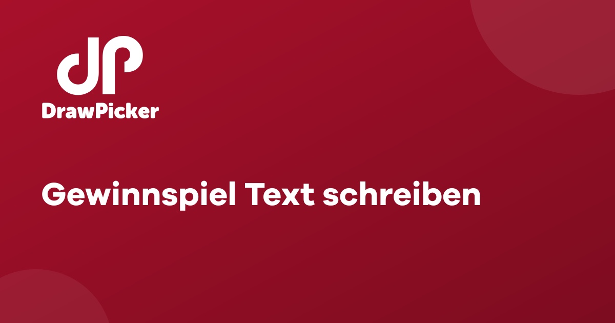 Gewinnspiel Text schreiben