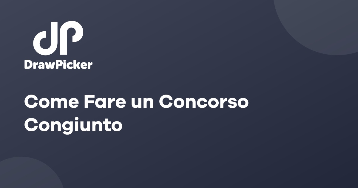 Come Fare un Concorso Congiunto